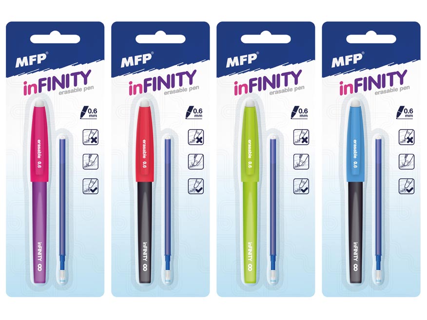 Pero gumovacie Infinity + náplň 0,6 modré blister
