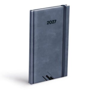 Diár 2027 T806 PU sivý s gumkou 90x170mm