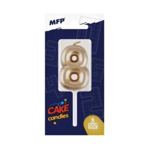 Sviečka tortová MFP balónik č. 8 zlatá
