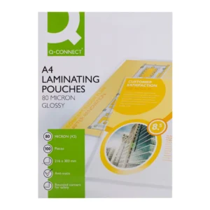 Fólia laminovacia A4 80 µm 216 × 303 mm lesklá Q-CONNECT – 100 ks
